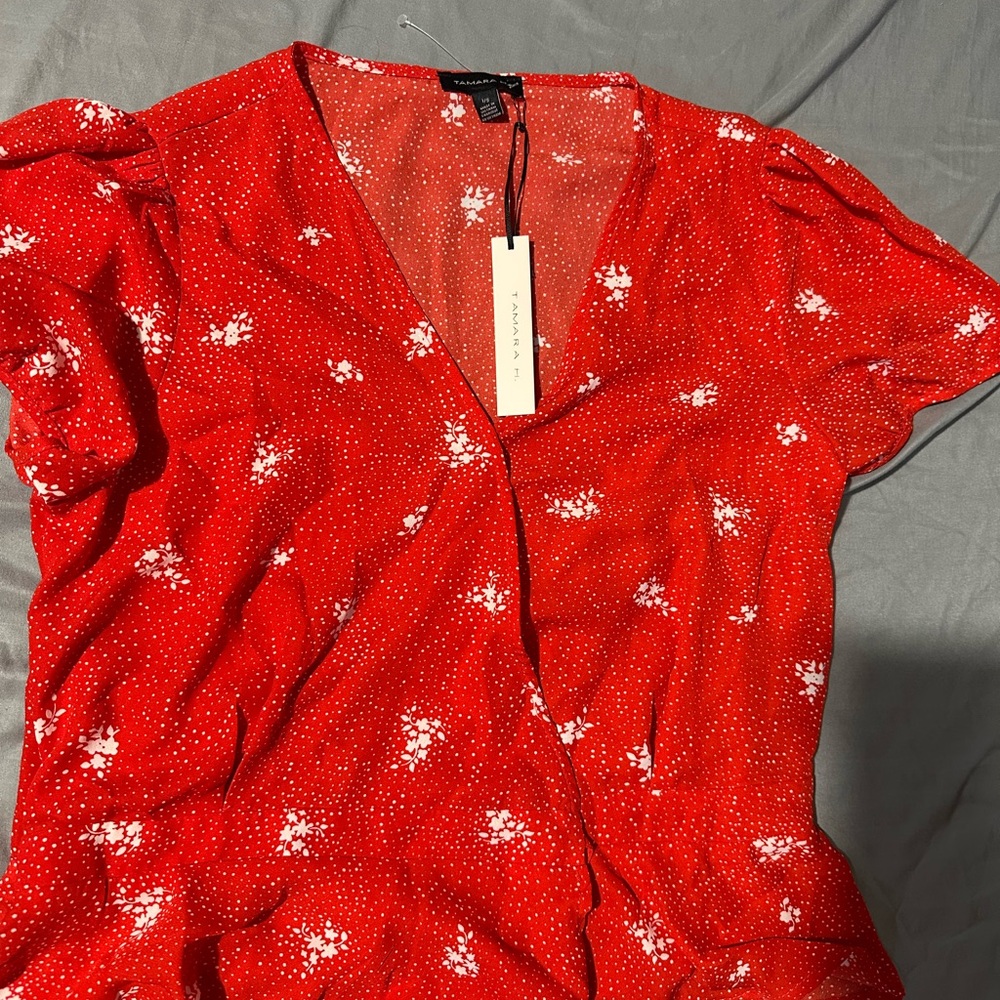 Red Floral Women's Top